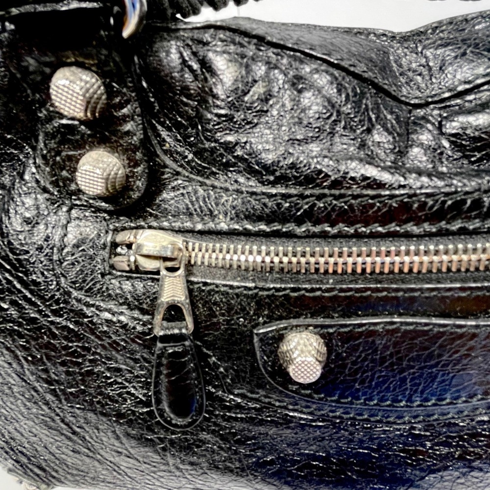 Balenciaga Giant 12 City Bag Black Lambskin Leather Silver Hardware Motorcycle - Picture 3 of 16